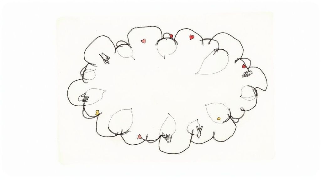 A single empty notebook and pen resting on a light wooden table, suggesting a space for reflection or prayer.