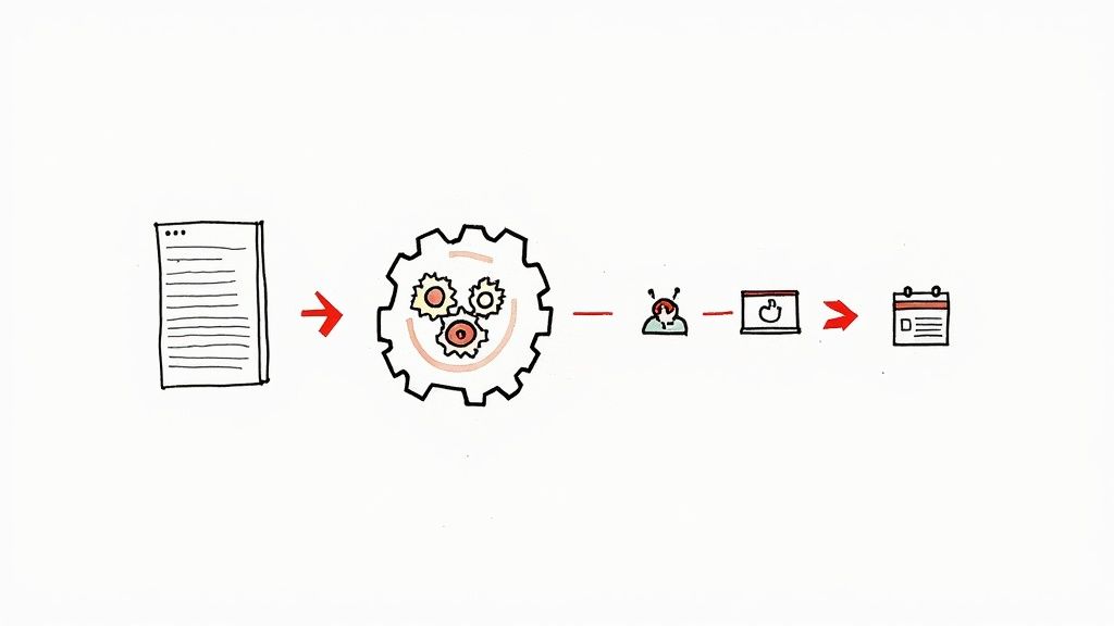 A desk with a laptop, notebook, and a cup of coffee, suggesting a modern workspace for ministry.