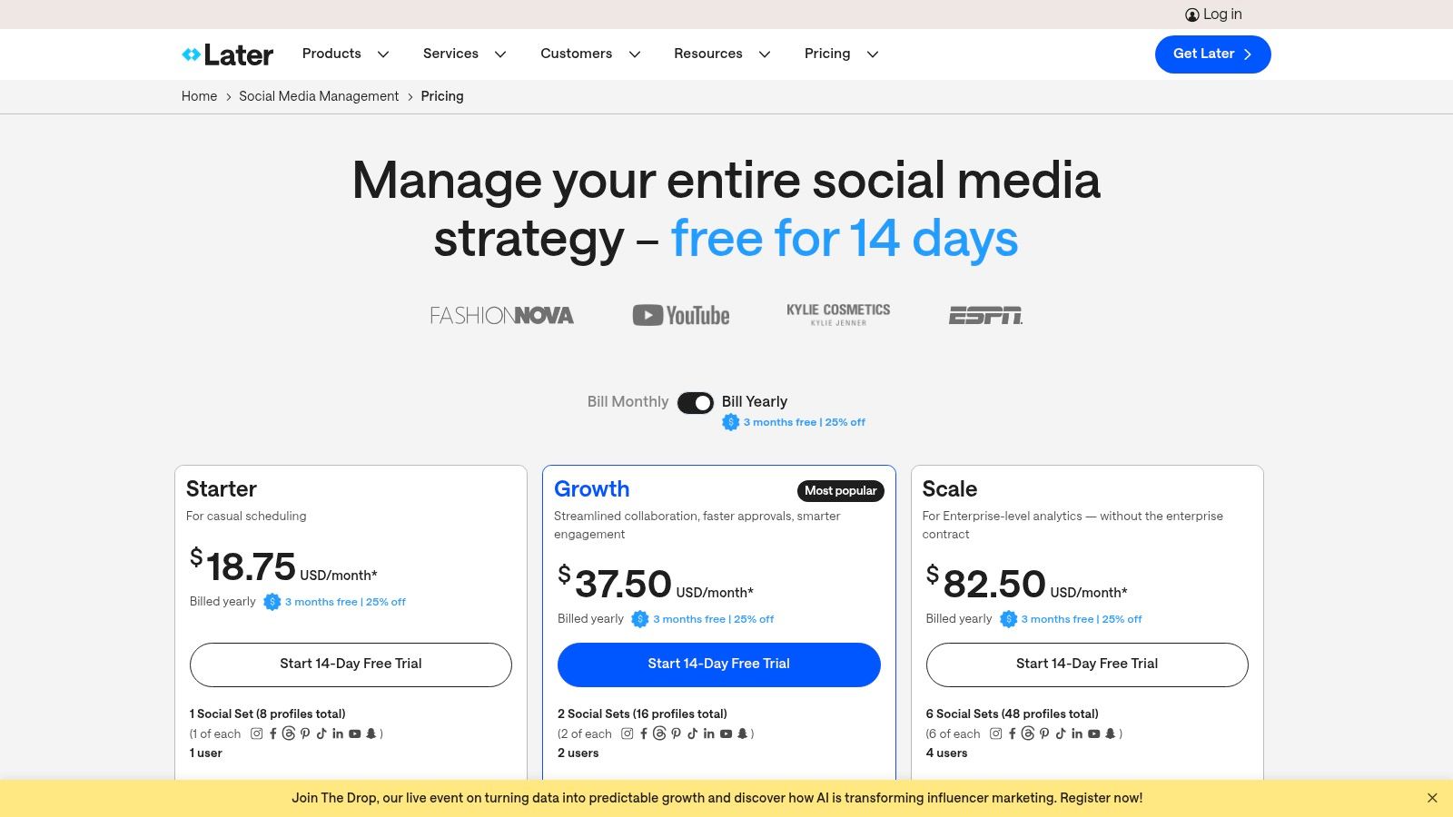 Later (Social media manager with nonprofit discount)