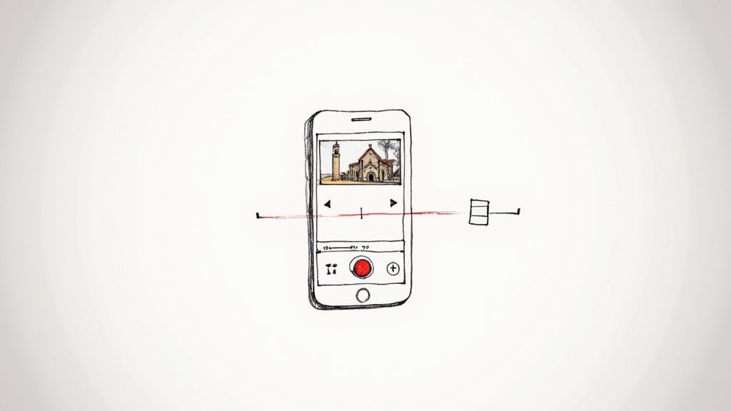 A desk with a notebook and a phone displaying social media analytics.