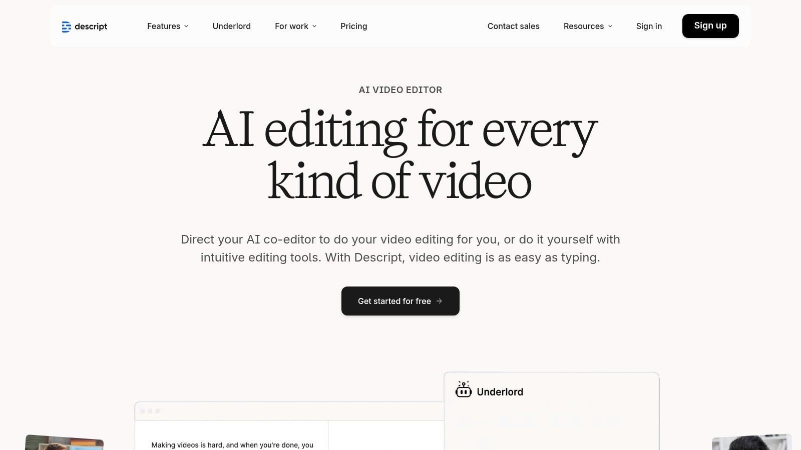 Descript AI Video Editor
