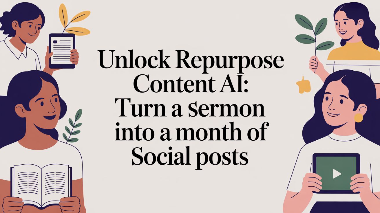 Unlock Repurpose Content AI: Turn a Sermon Into a Month of Social Posts with ChurchSocial.ai