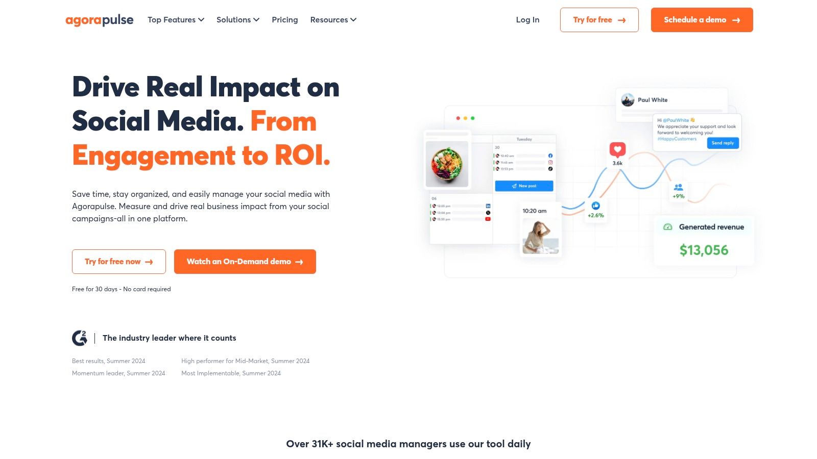 Agorapulse social media analytics dashboard