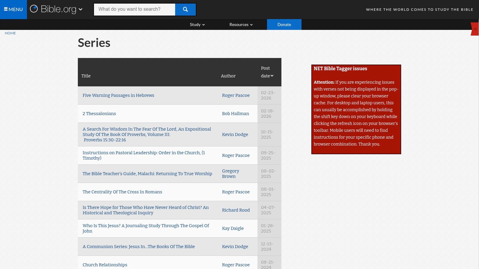 Bible.org (Sermon Series and Outlines)