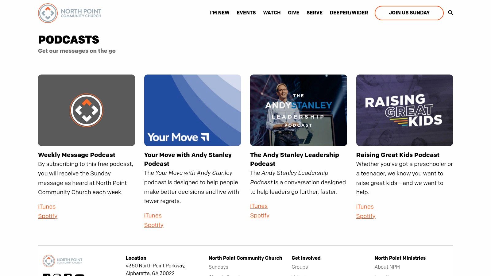 North Point Community Church: Sunday Messages (Andy Stanley and teaching team)