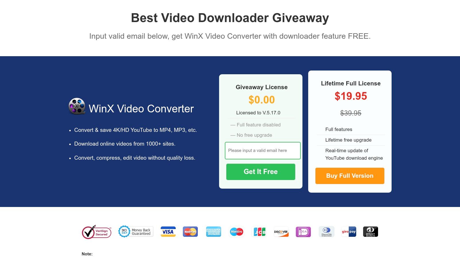 WinX Video Converter (with YouTube downloader engine)