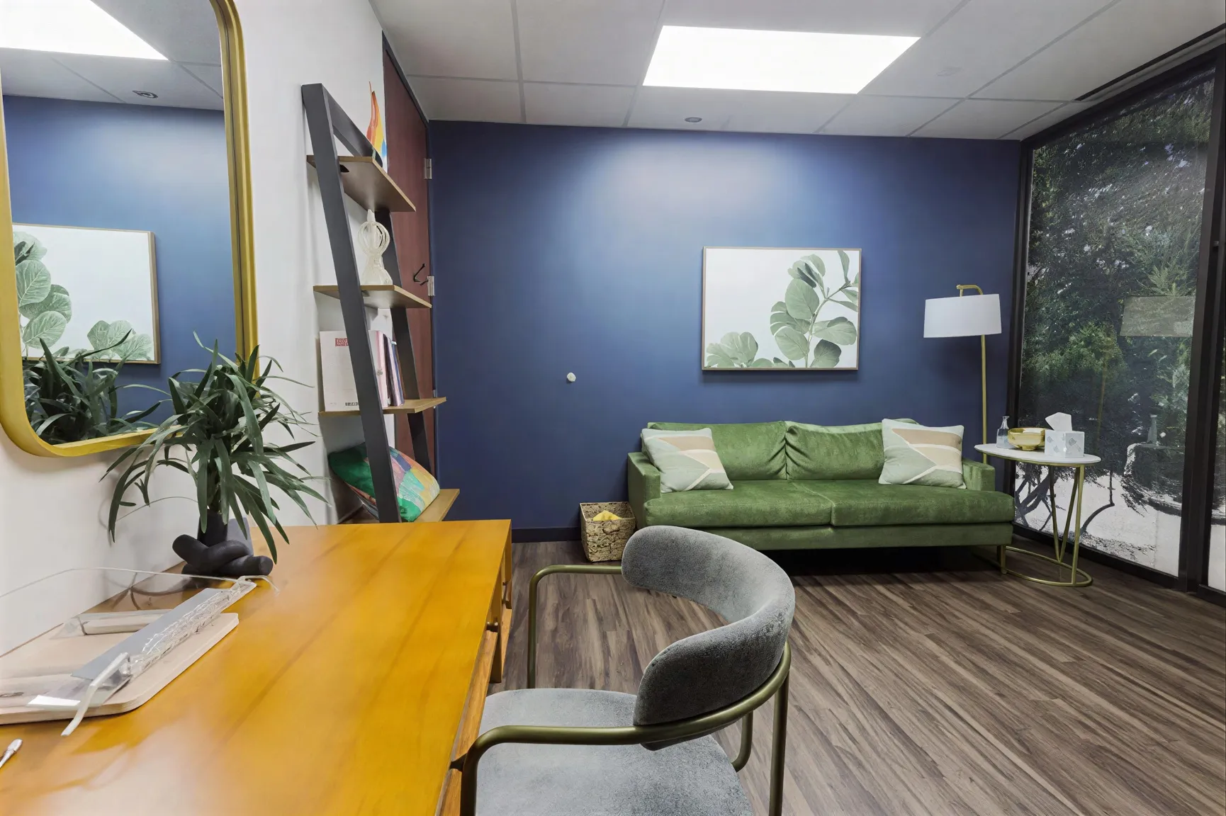 Private therapy office for adults and couples at Christin Loudermilk Counseling in Addison, Texas.