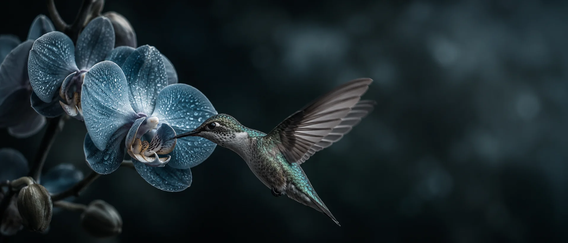 Hummingbird near a flower symbolizing calm and restoration