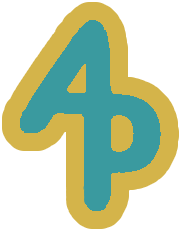 A logo with initials of the designer AP