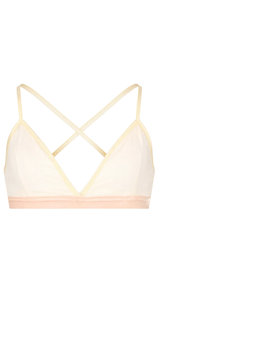 White bralette bra from the brand Strawberry Secrets