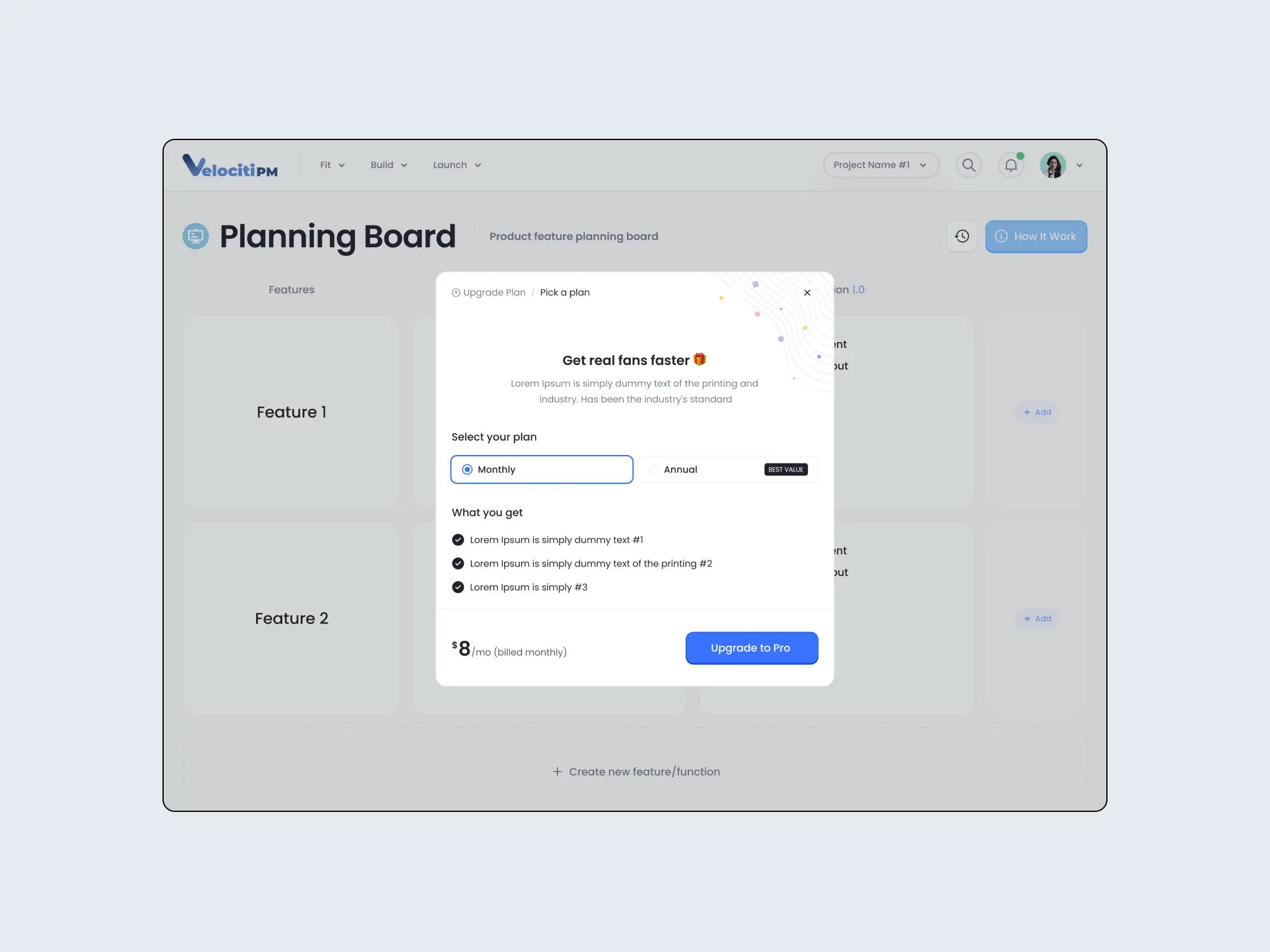popup design for velocitipm designed by mykola designer