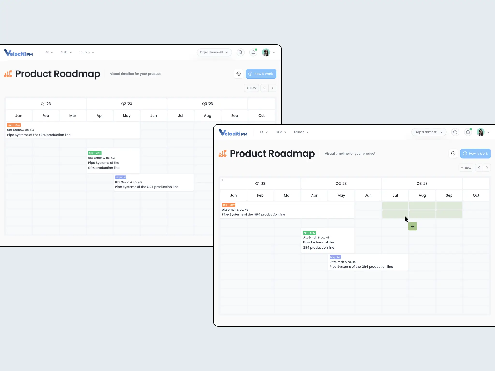 product roadmap in velocitipm pages designed by mykola designer