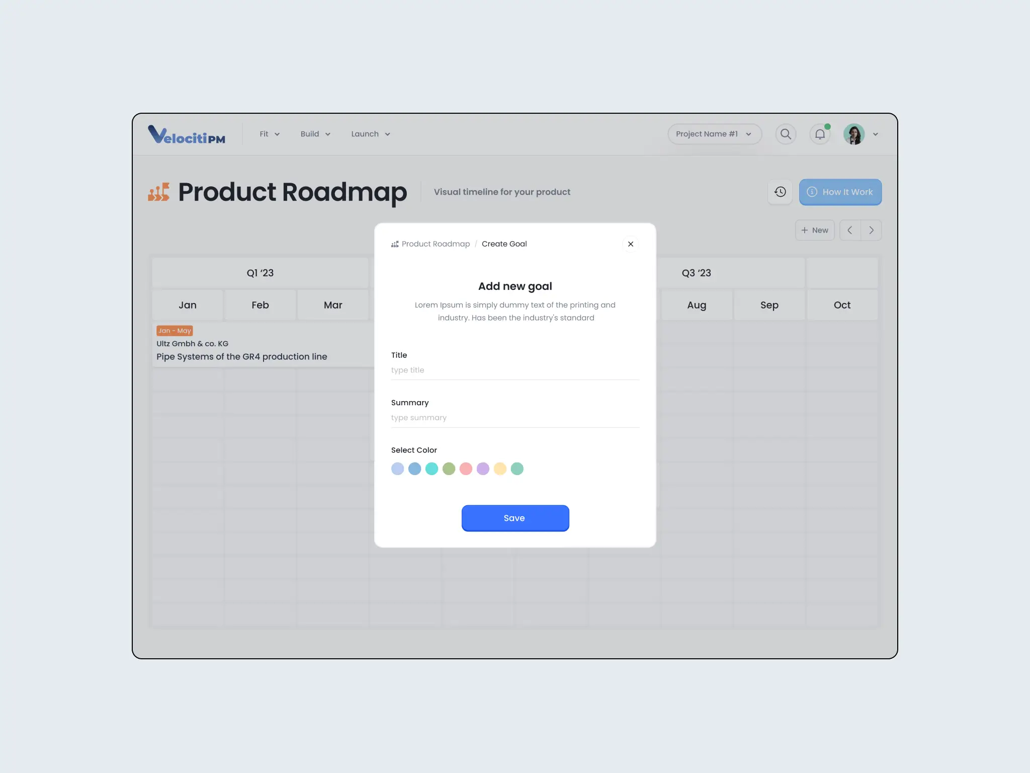 add new goal pop up page designed by mykola designer