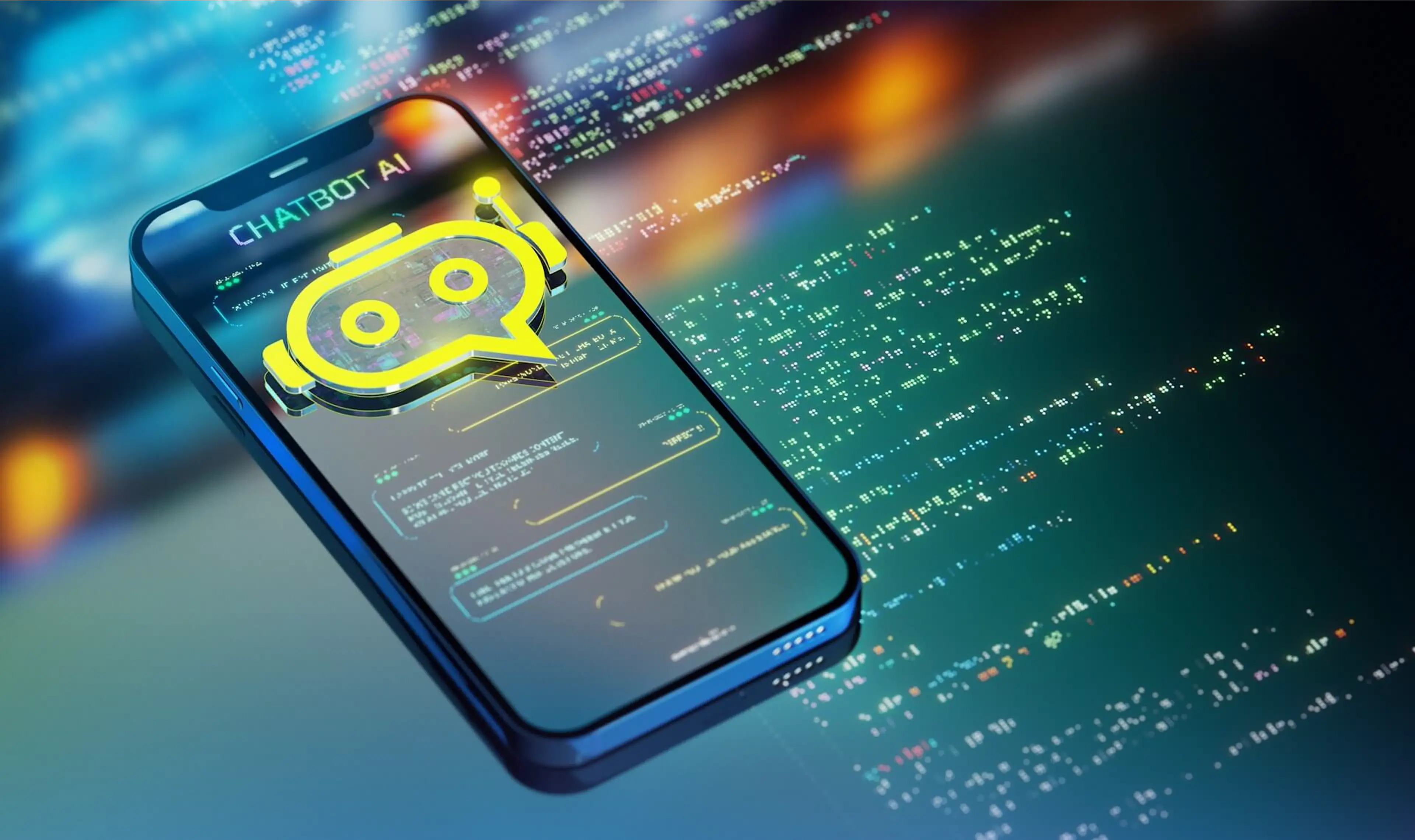 Smartphone screen displaying a chatbot AI interface