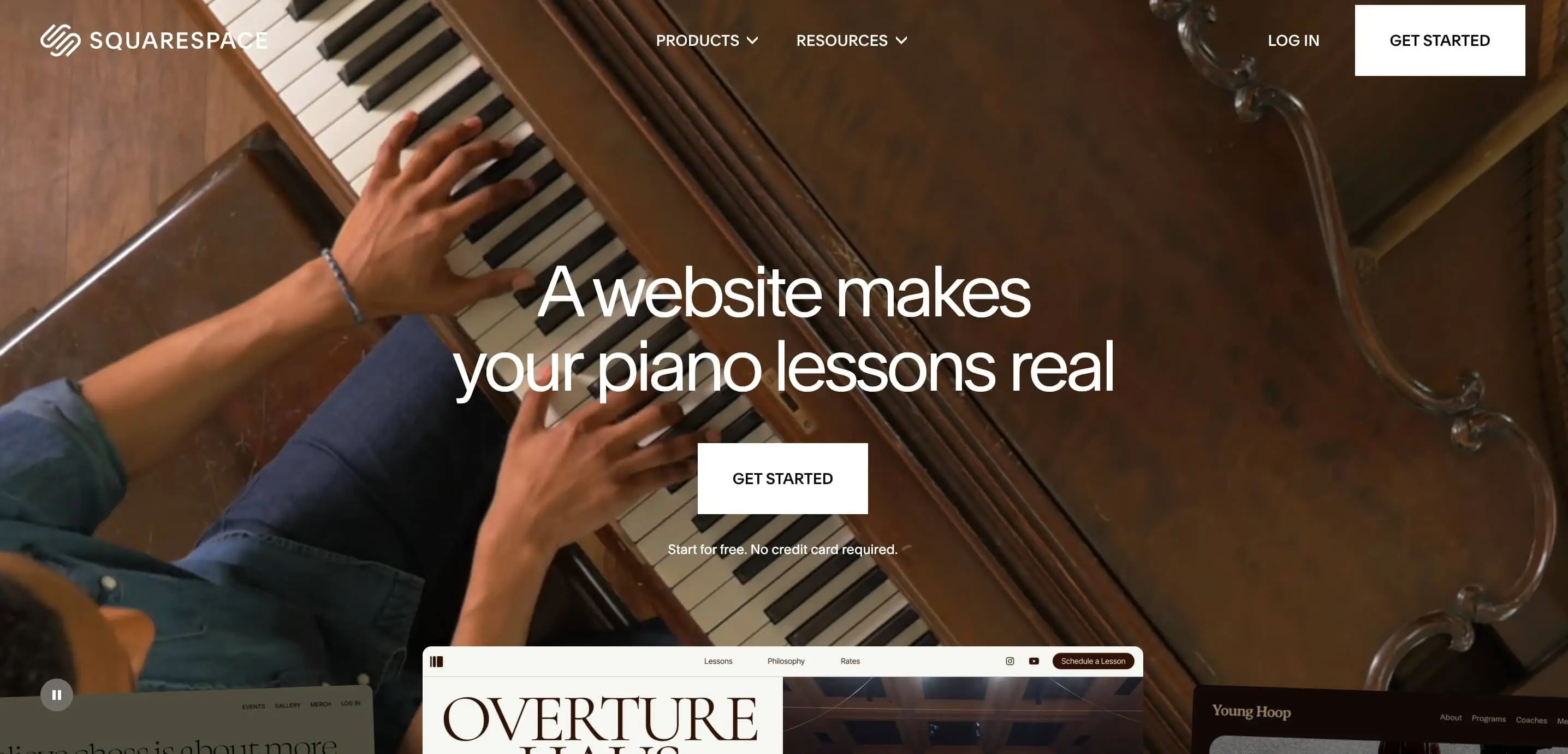 Squarespace website builder homepage