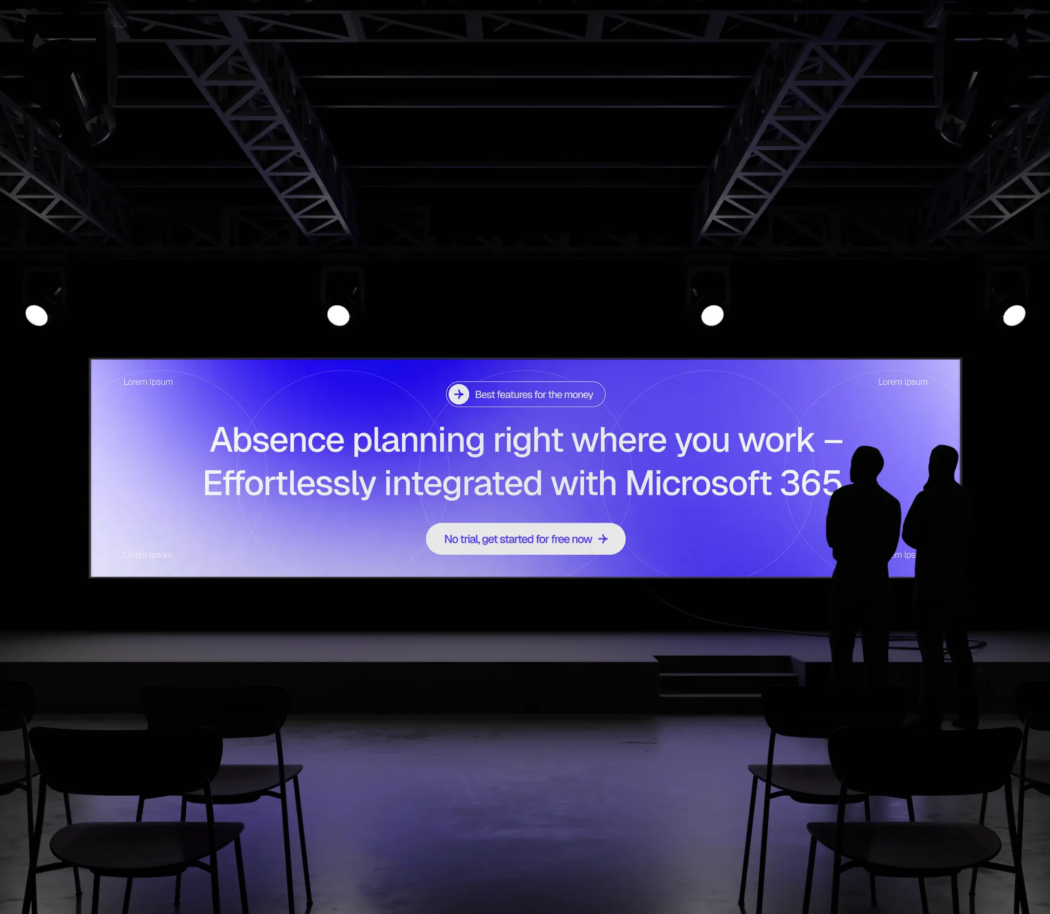 Absence planning tools displayed on a computer screen in a modern office setting, emphasizing workplace organization.