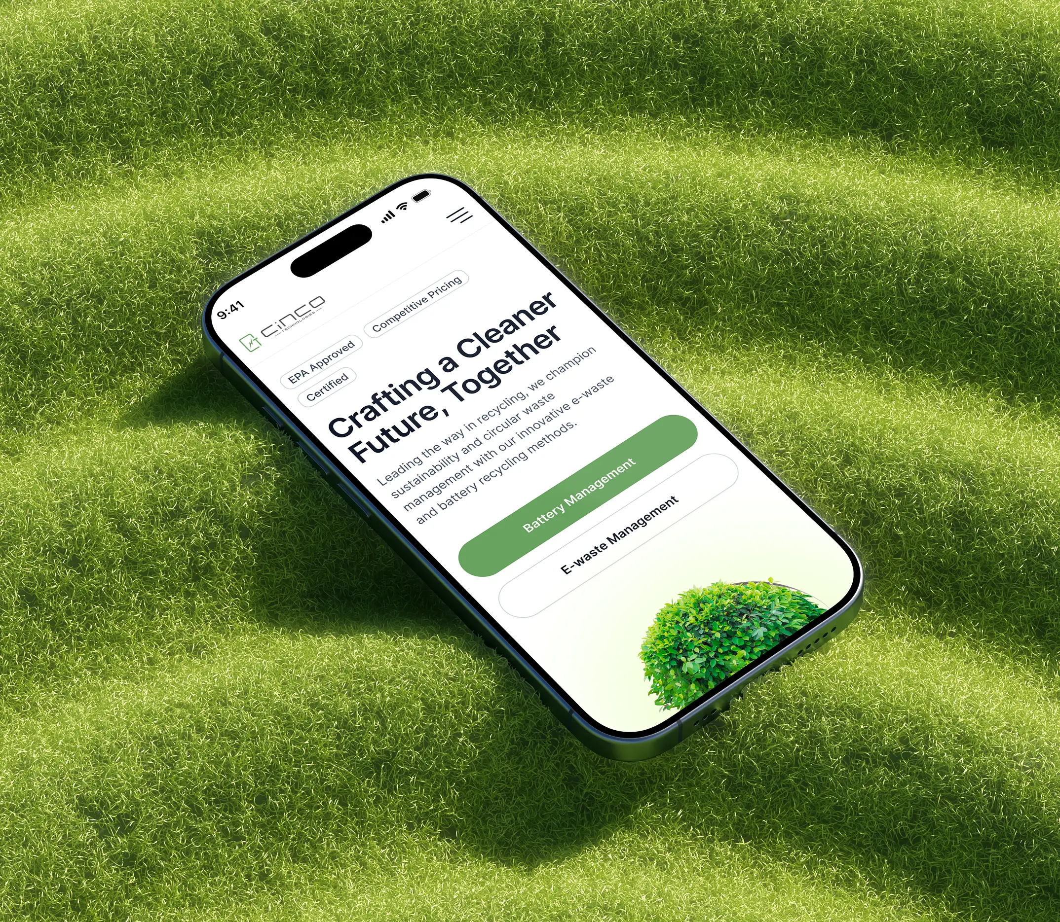 Green energy website design featuring eco-friendly graphics and clean layout promoting sustainable practices