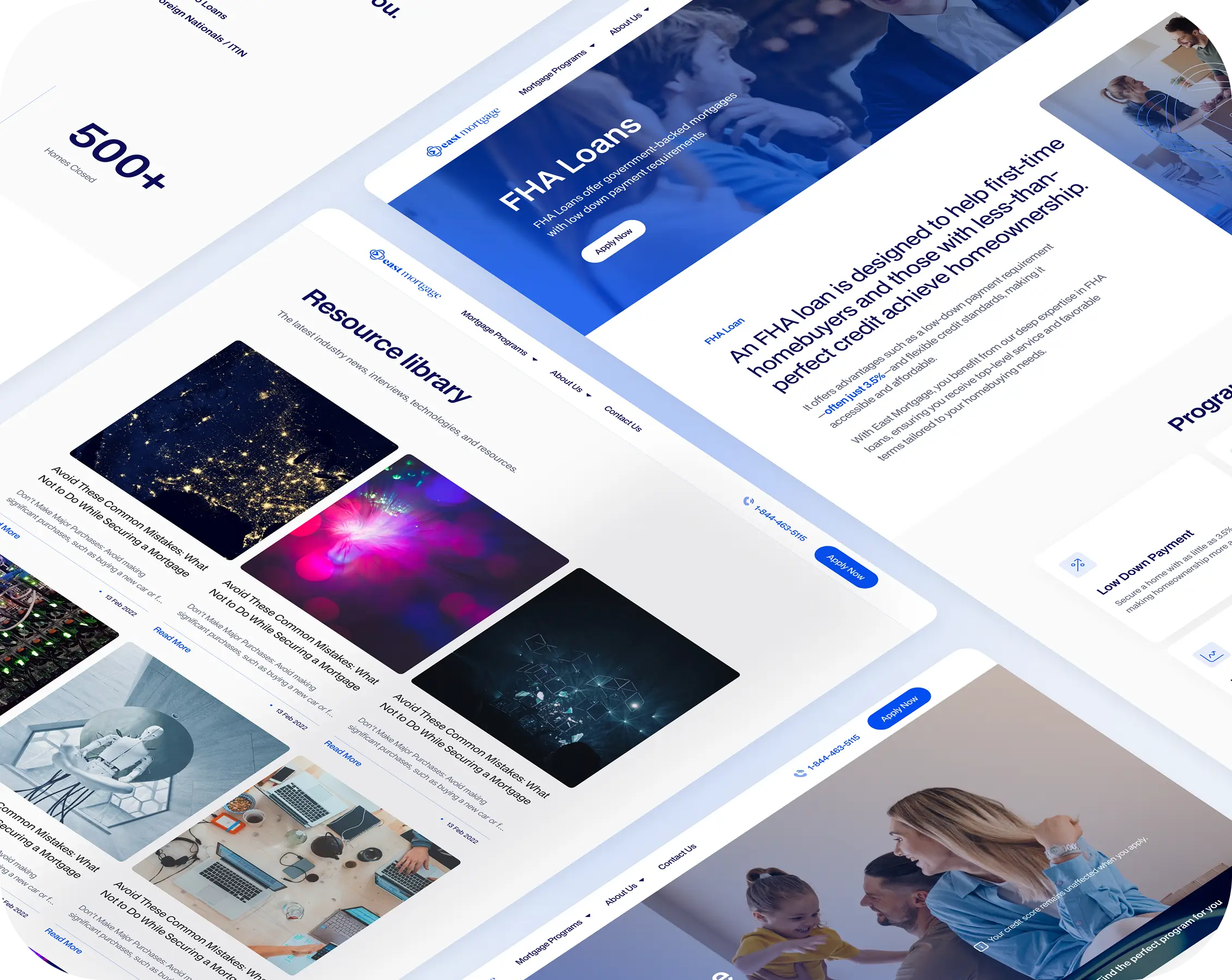 Website design layout showcasing a modern interface for a company, featuring navigation menus and branding elements.