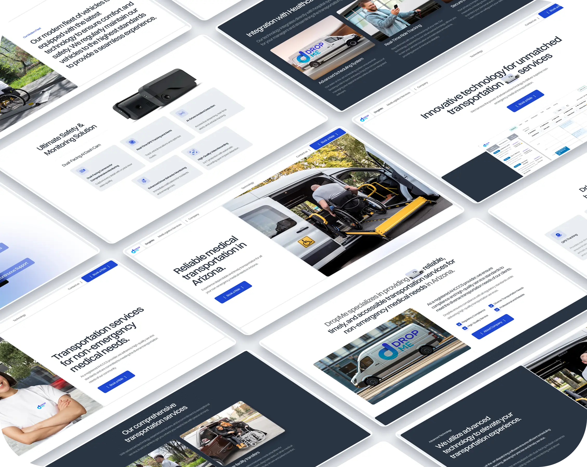 Landing page of a website design showcasing a modern layout with navigation, images, and text elements.