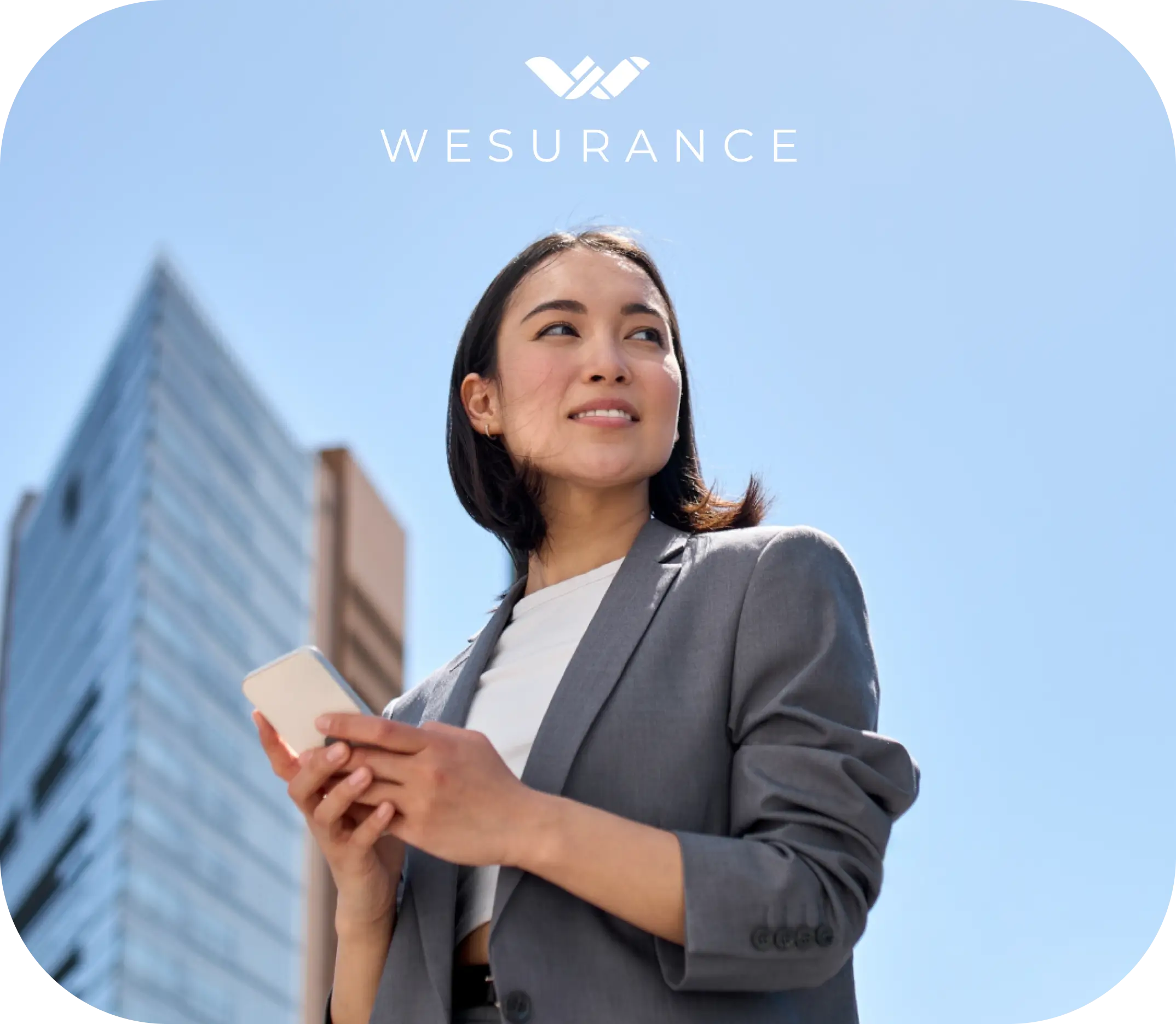 Insurance branding focused on women, featuring the logo and tagline Wesurance.