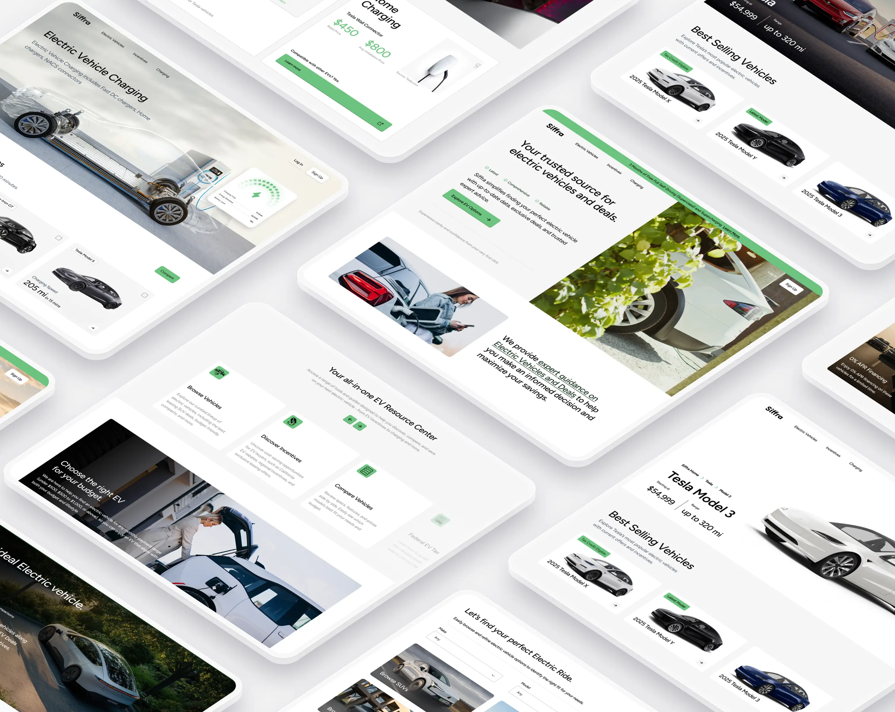 Website design for Siffra car dealership, featuring a modern layout and user-friendly navigation for vehicle browsing