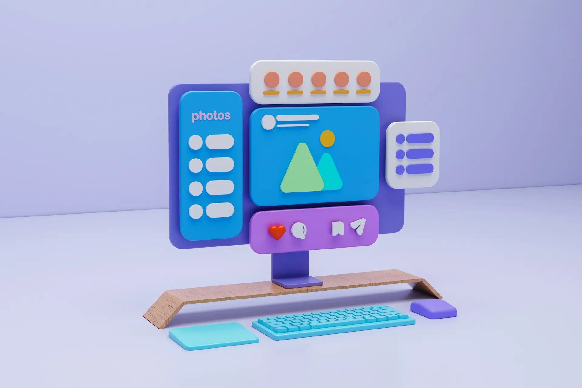 Modern web interface design illustration representing UX/UI structure and digital platform layout.