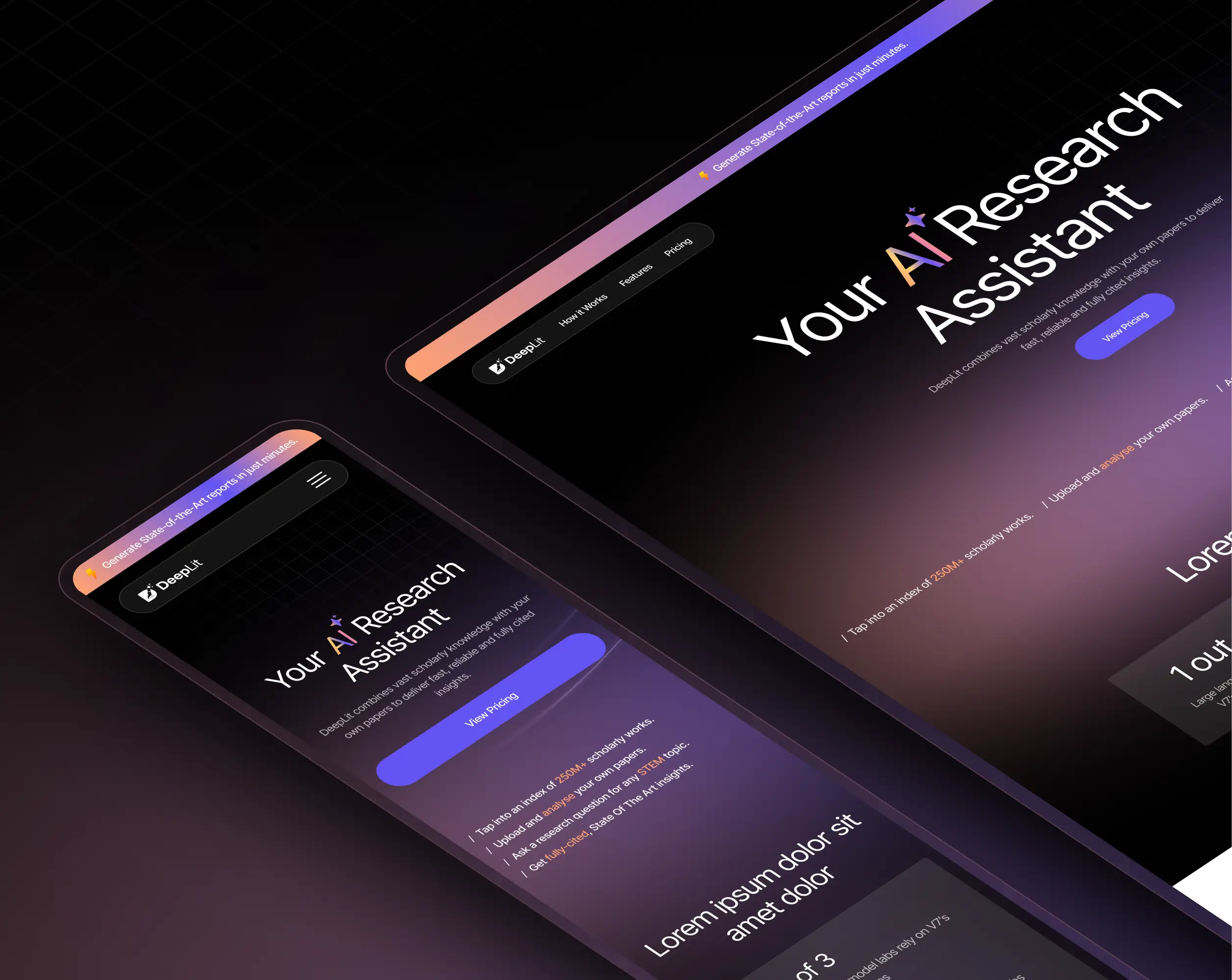 Research assistant website design for polyref.ai, featuring a clean layout and user-friendly navigation
