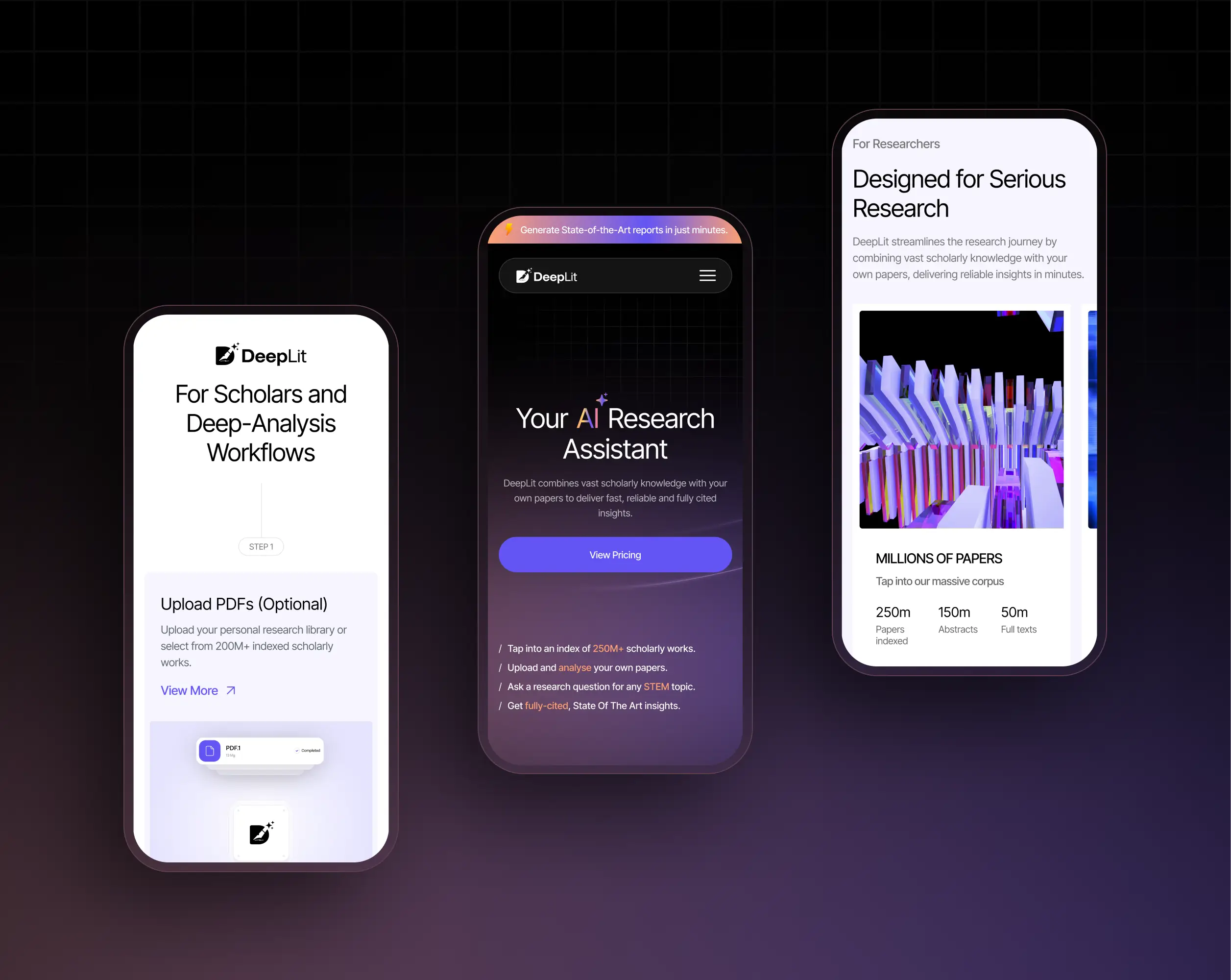 Mobile app interface for Polyref.ai, designed for research assistants to streamline their workflow and manage tasks efficiently