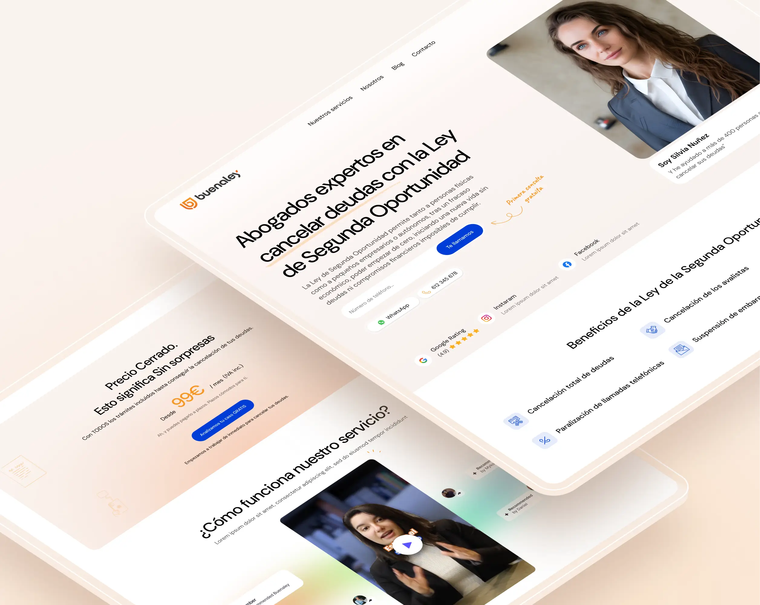 Website design layout for Buenaley, showcasing a modern and user-friendly interface