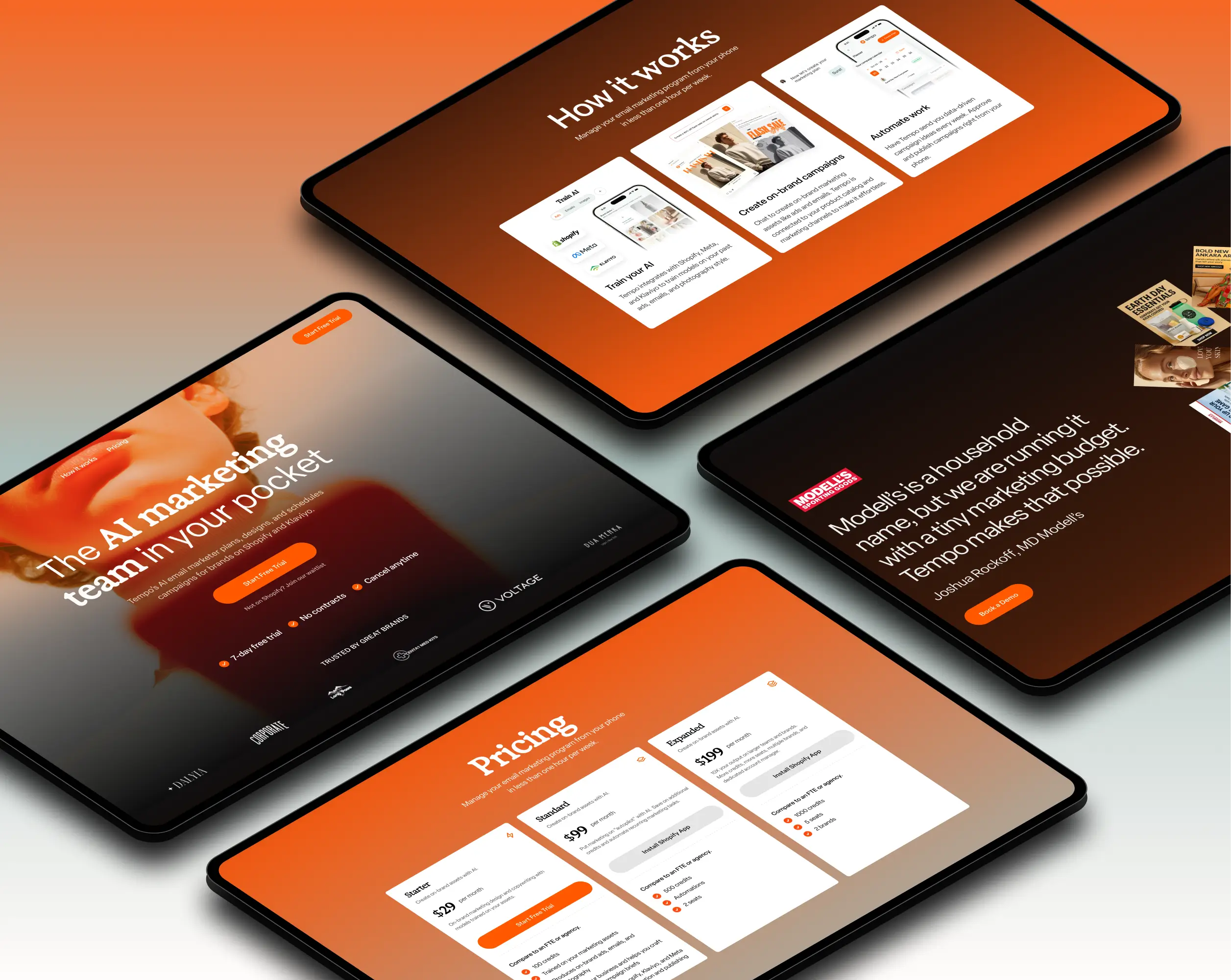 Marketing website design for withtempo.ai, showcasing a modern layout and user-friendly interface