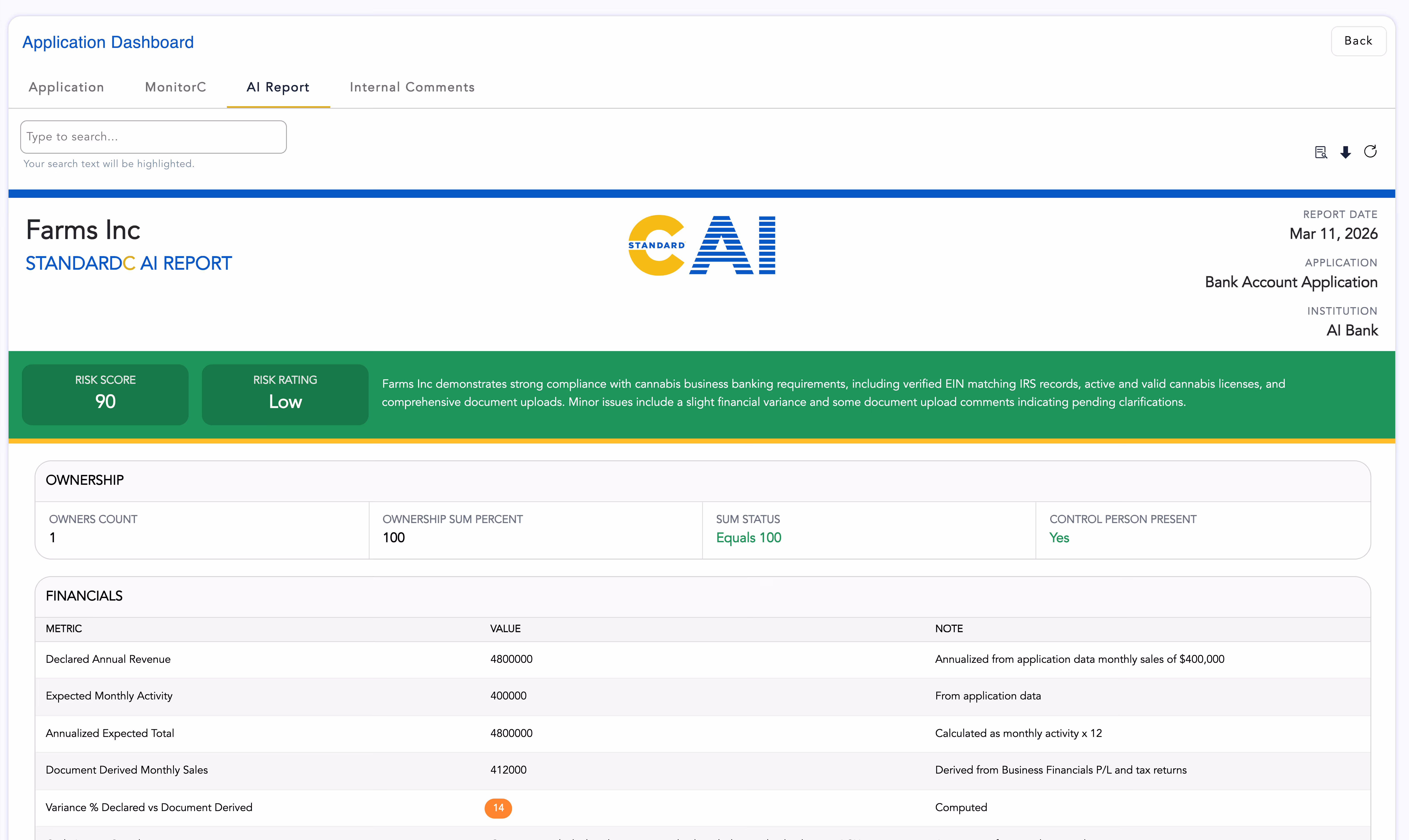 StandardC AI Reports