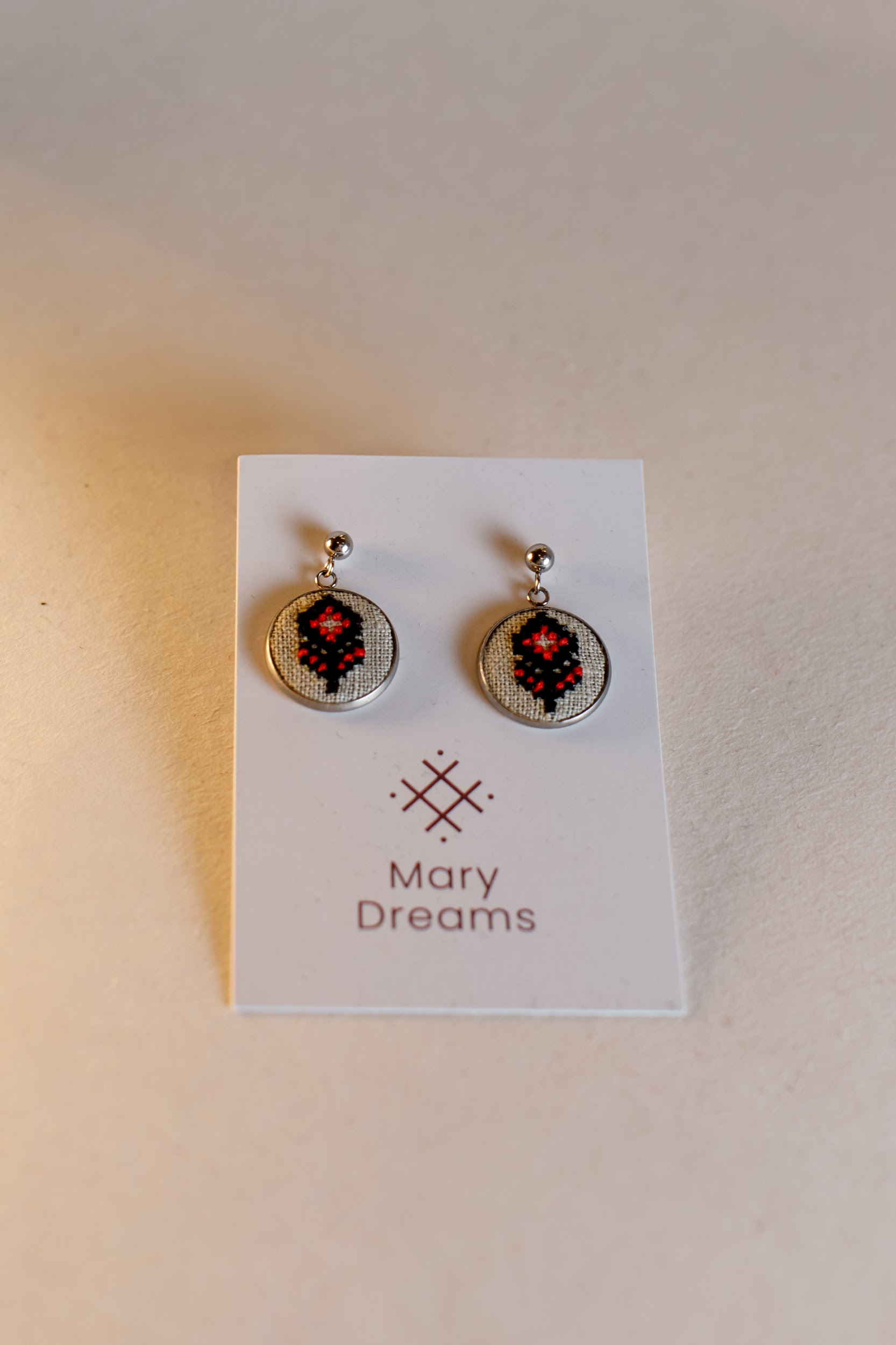 Traditional Lviv Region Embroidered Earrings