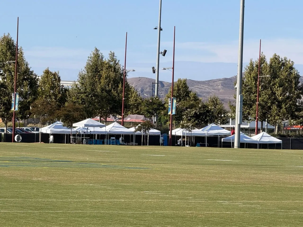 Canopies along the sideline