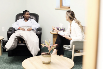 People preparing for insurance-covered ketamine therapy at Lumin Health for depression and anxiety, including an expert medical doctor and patient.