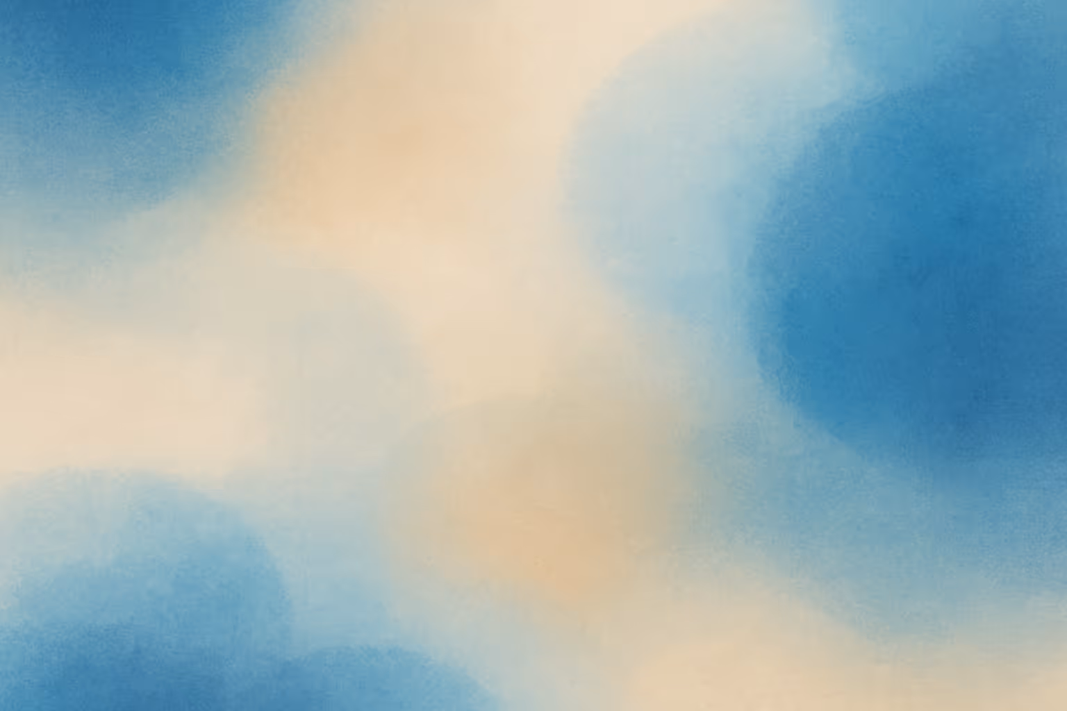 Soft watercolor wash of blue cloud shapes over a warm cream background