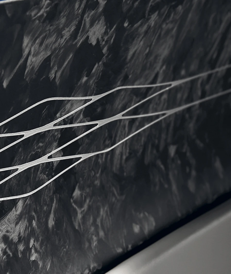 Closeup of carbon metal pattern