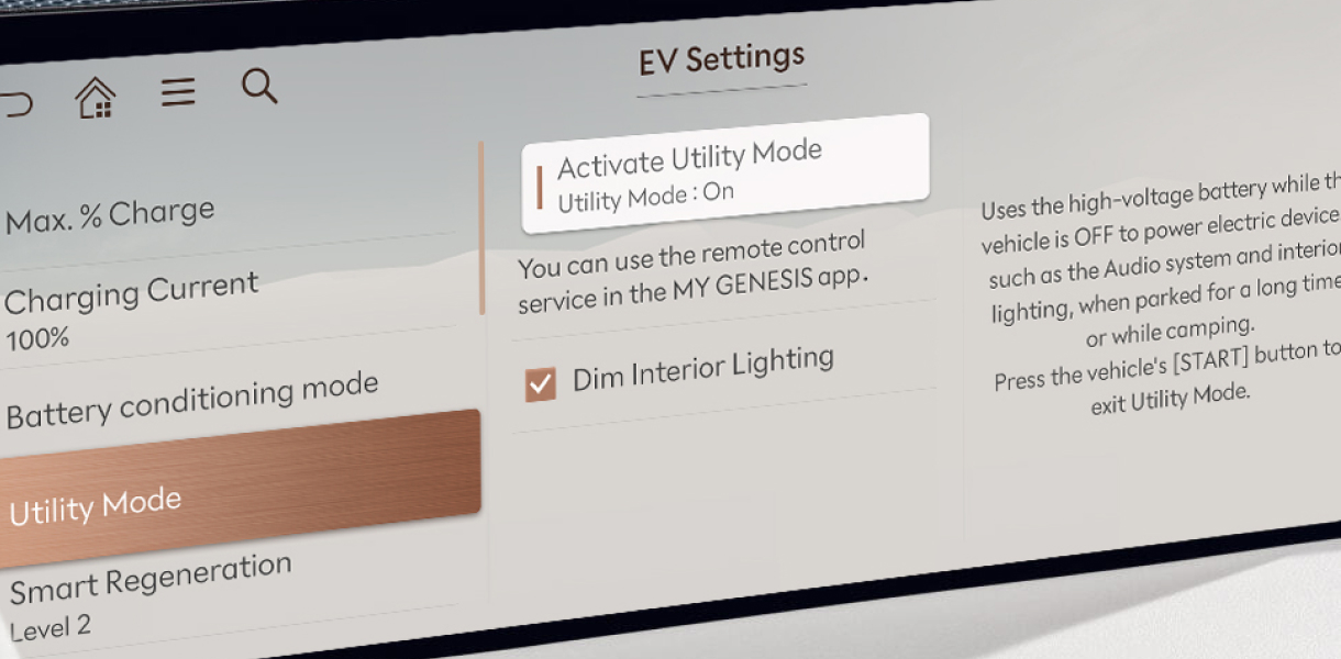Laptop charging in Electrified GV70 trunk