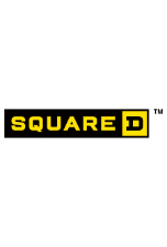 Square D logo with the word SQUARE in yellow and a yellow D inside a square on a black background.