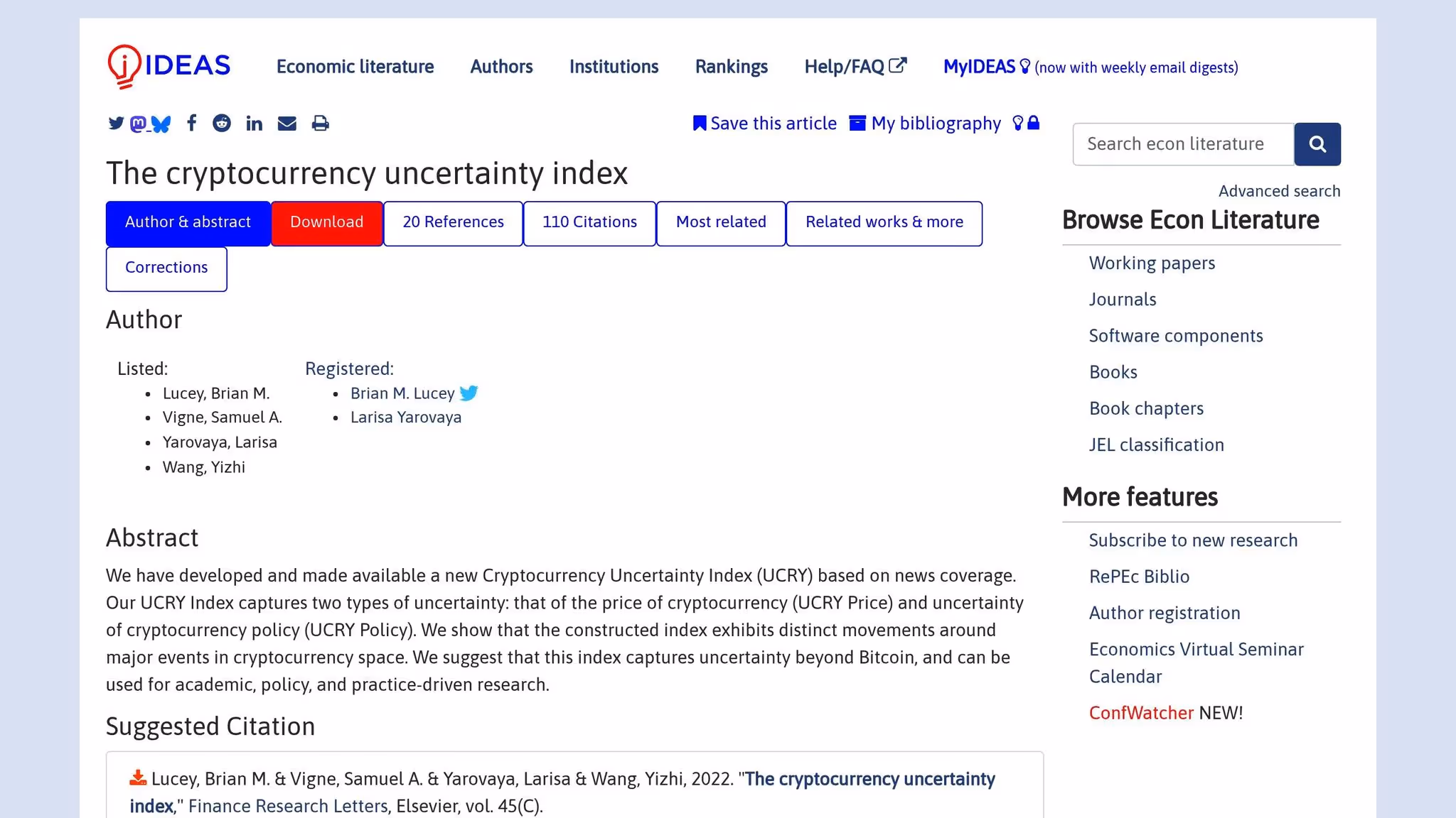 Cryptocurrency Uncertainty Index