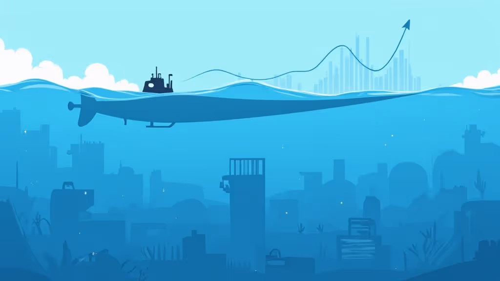 A futuristic digital visualization of complex blockchain data and analytics