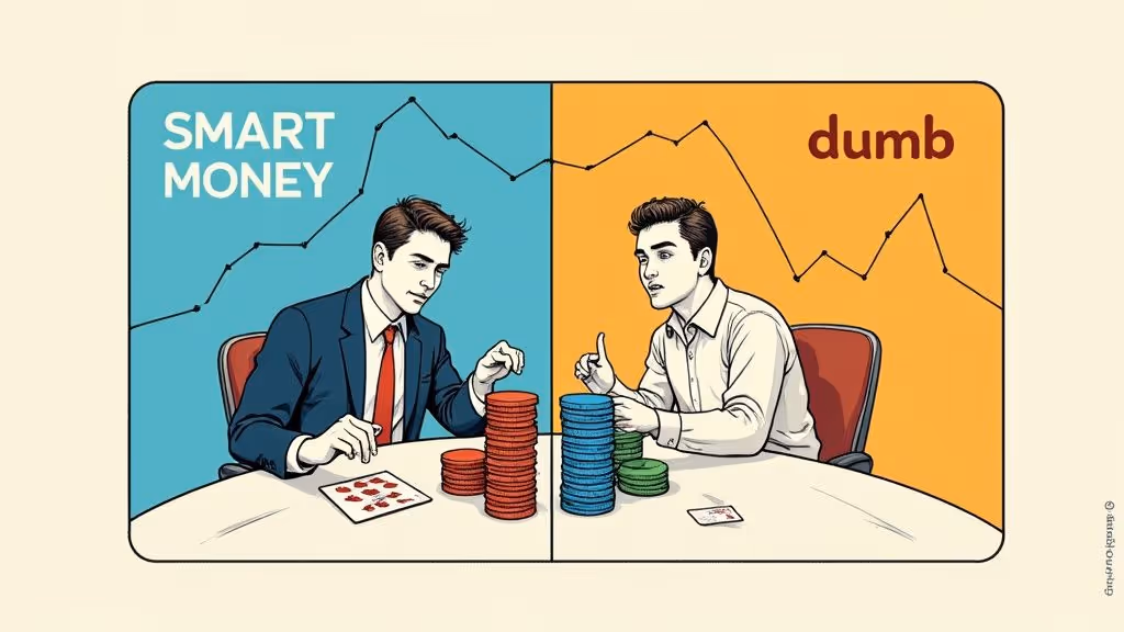Stylized digital art of a bull and bear clashing, representing market sentiment and the Smart Money Index.