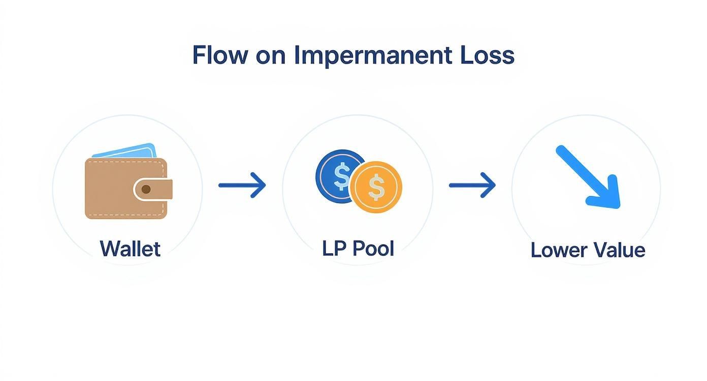 Infographic about impermanent loss calculator