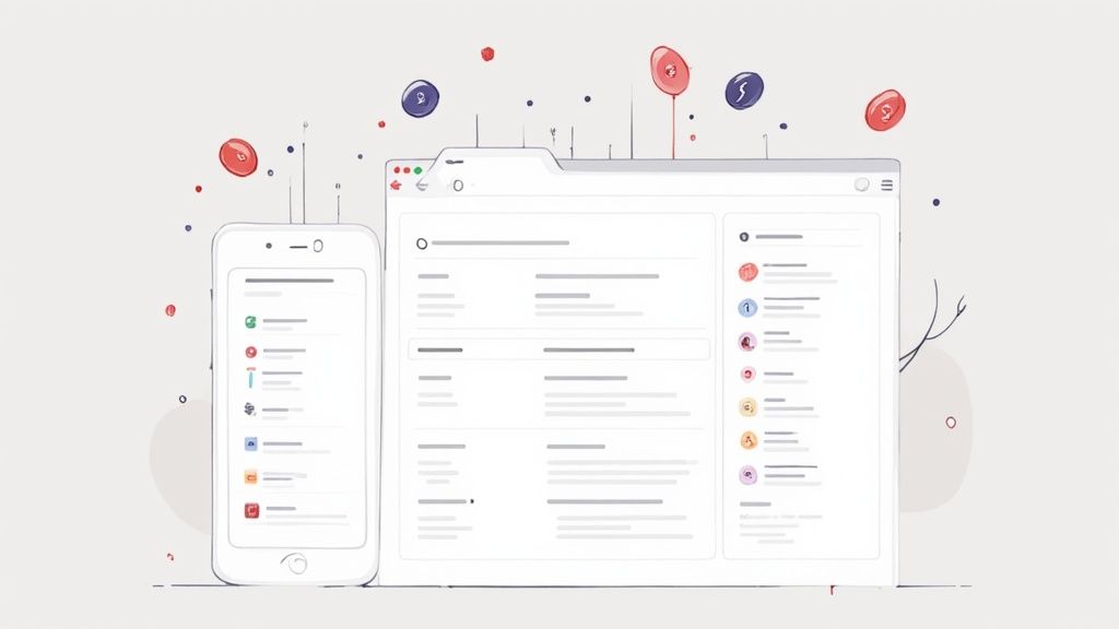 A person interacting with the Phantom Wallet interface on both a laptop and a mobile phone, showcasing its core features like NFTs and staking.