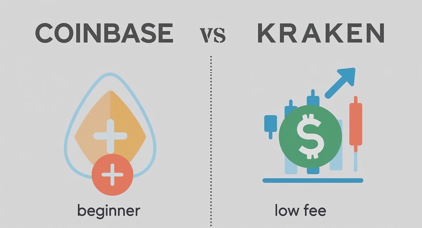 Infographic about kraken or coinbase