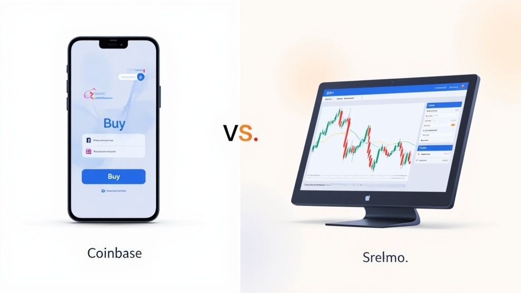 Person using a laptop and mobile phone to manage crypto assets