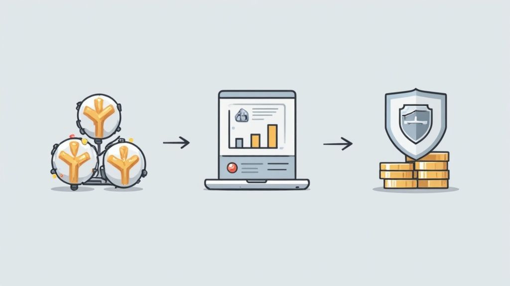 Crypto charts and graphs on a computer screen
