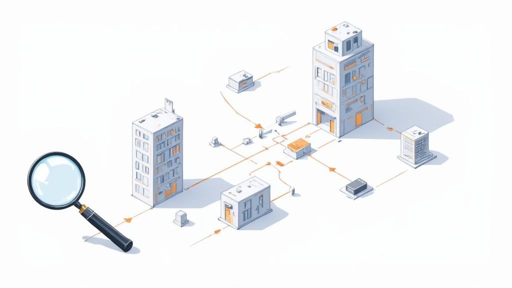 A large, glowing whale made of data swimming through a network of blockchain nodes.