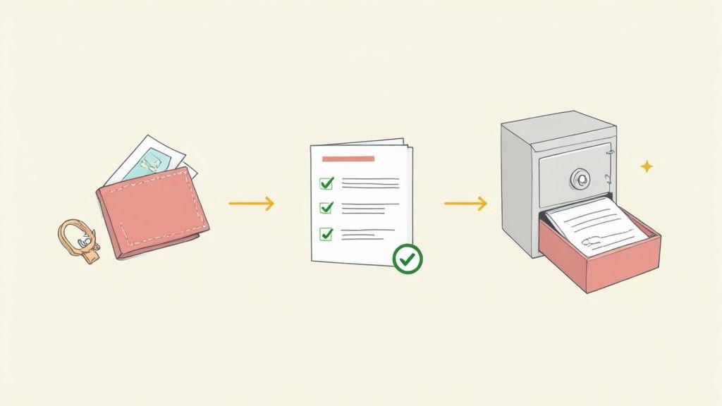 A shield icon superimposed over a digital wallet, symbolizing robust security and protection for crypto assets.