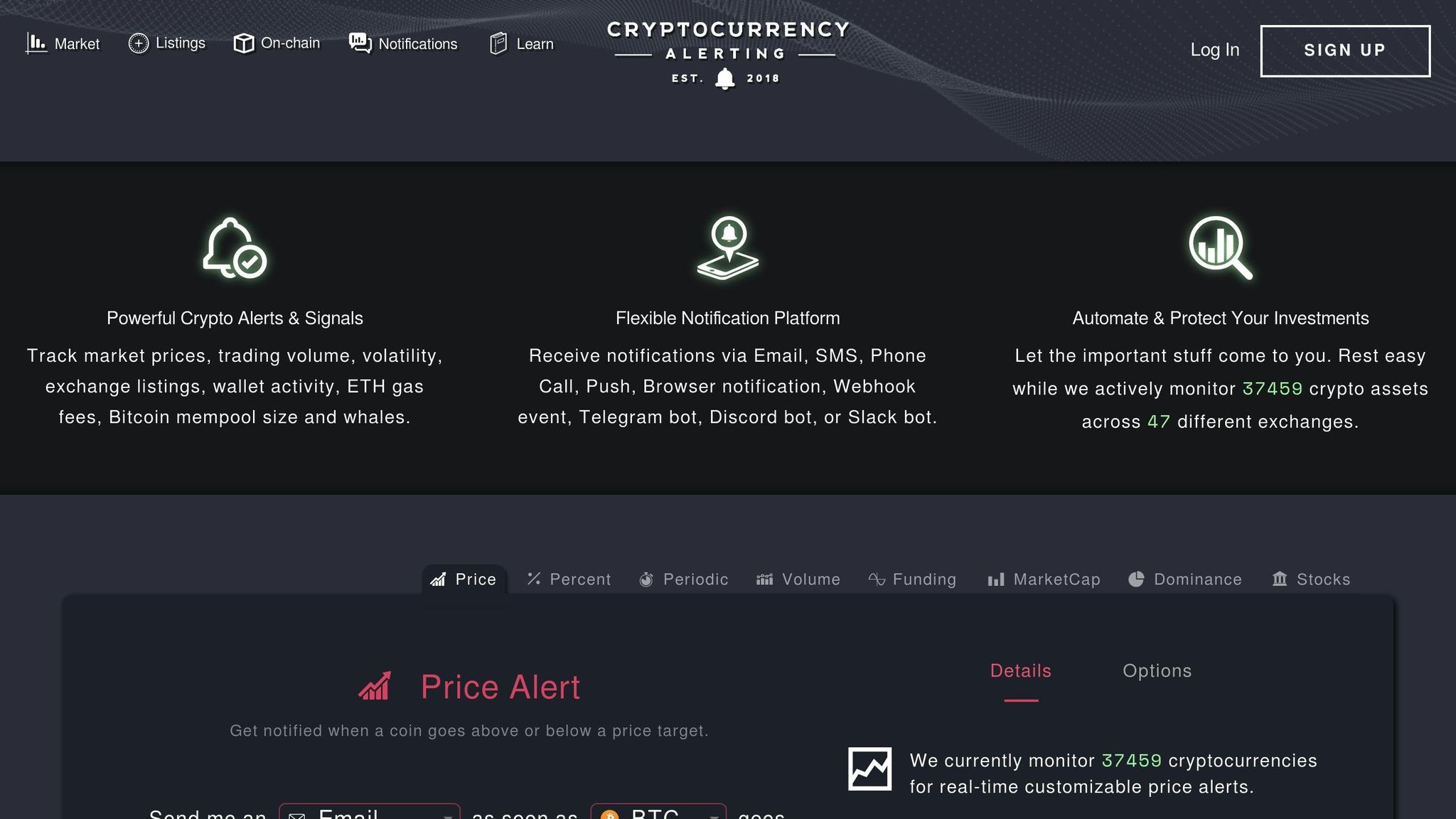 Cryptocurrency Alerting