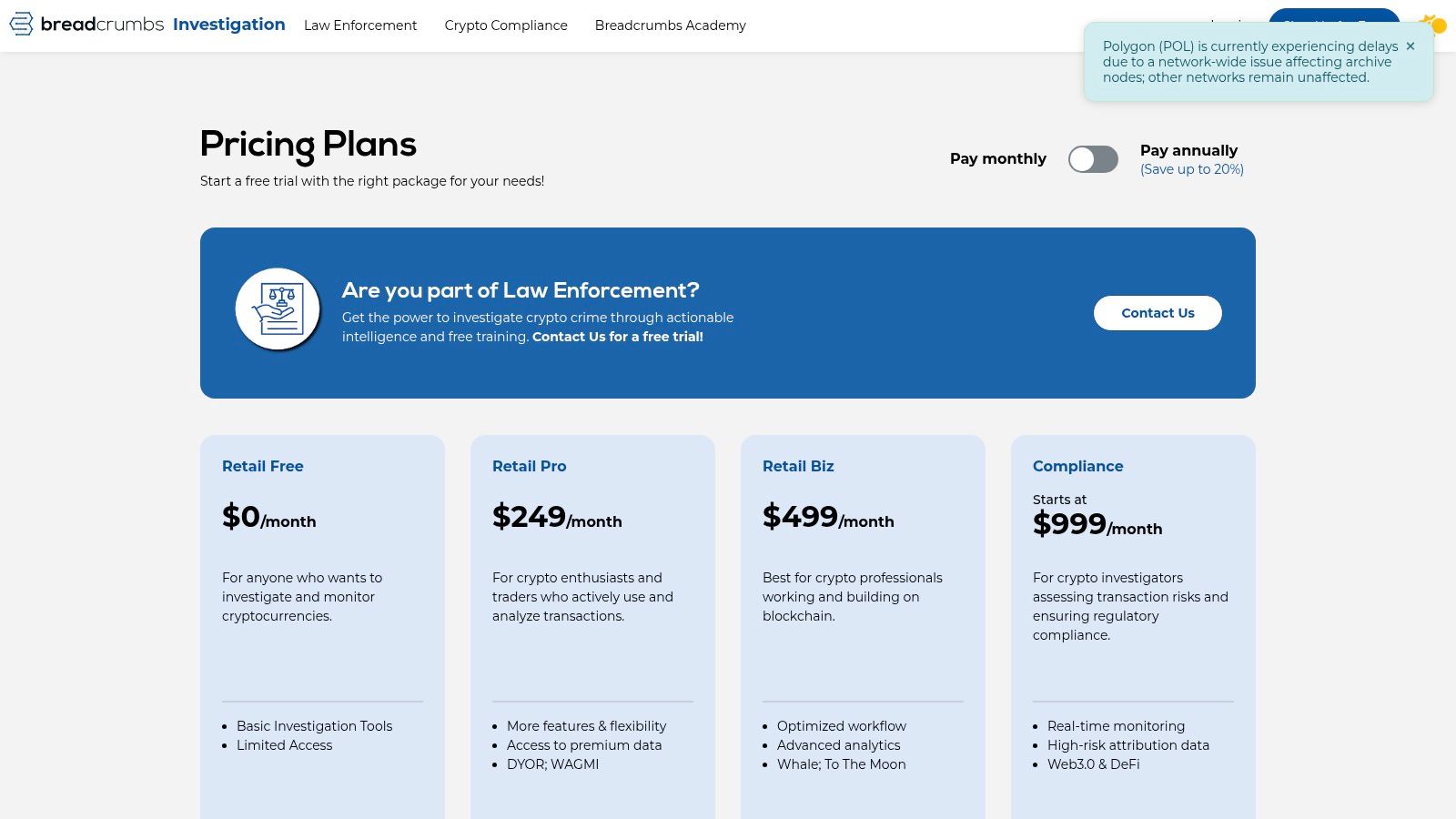 Breadcrumbs – Investigations Platform & Compliance API